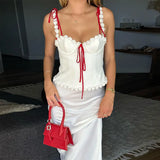 Kelly - Satin camisole and skirt set with drawstring detail