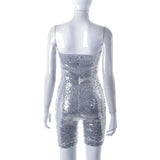 Evelina - Glittering sequin jumpsuit with strapless cut