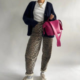 Benthe - Vintage Jeans With Leopard Print