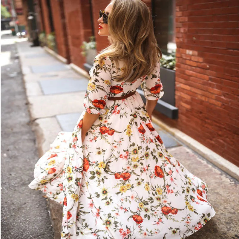 Gianna - Flowing maxi dress with floral pattern