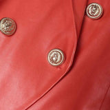 Juliette - Tailored leather blazer with double button placket