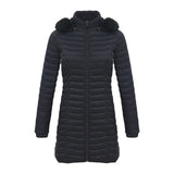 Long parka with fur hood Casual lightweight coats