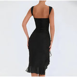 Ginevra - Elegant bodycon dress with ruffles