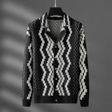 Men's loose-fitting warm knitted sweater coat