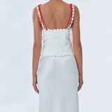 Kelly - Satin camisole and skirt set with drawstring detail