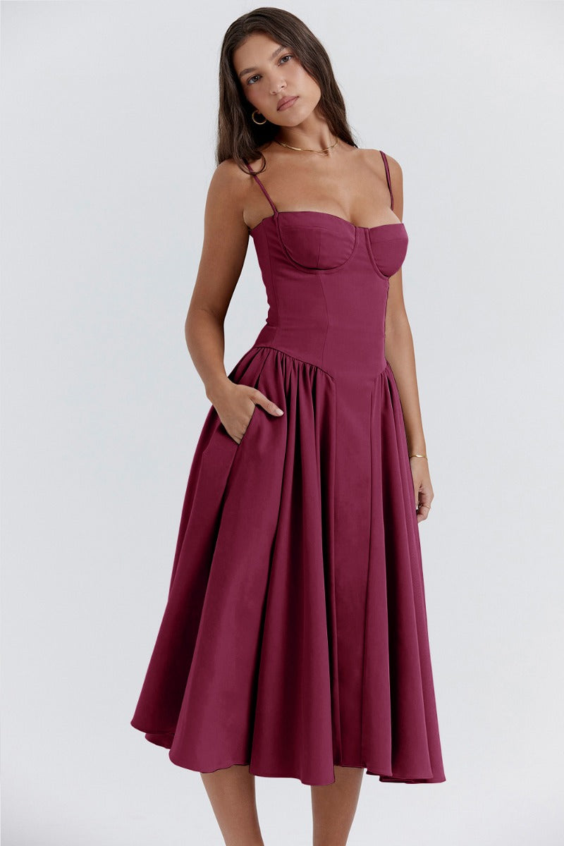 Victoria | Sleeveless midi dress with corset fit - Attractive fit