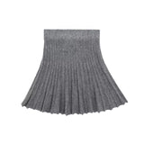 Sophia - Ribbed turtleneck jumper with crop cut and pleated skirt set