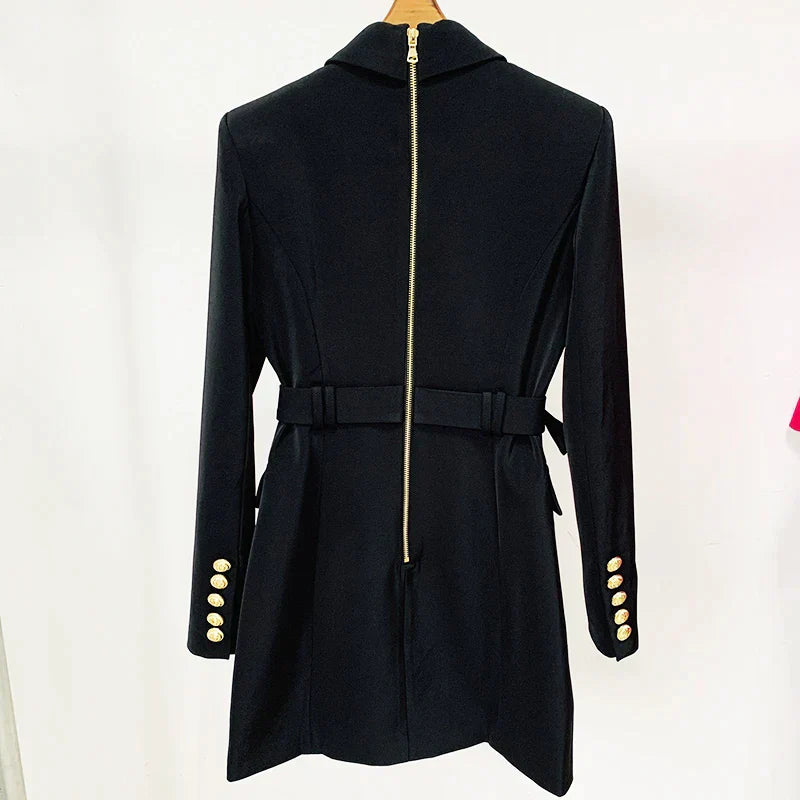 Bianca - Double-breasted blazer dress with gold button details