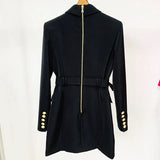 Bianca - Double-breasted blazer dress with gold button details