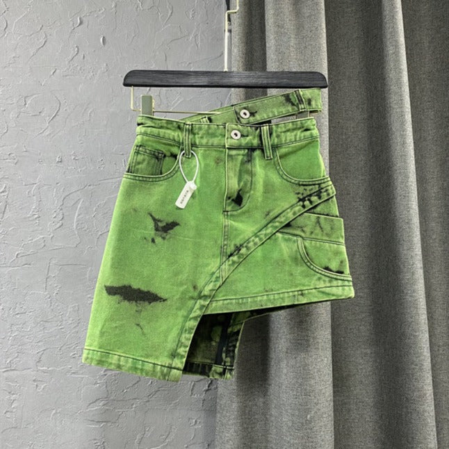 Zara - Distressed denim shorts with acid wash