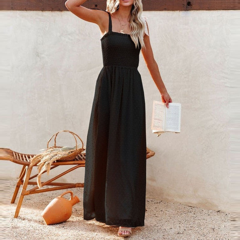 Lara - Airy maxi dress with a delicate polka dot pattern