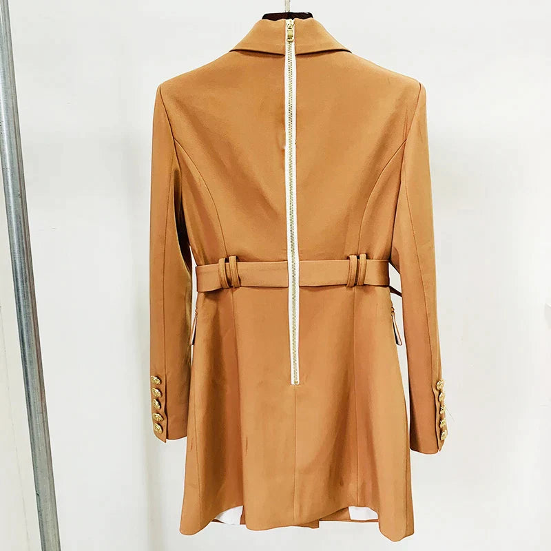 Bianca - Double-breasted blazer dress with gold button details