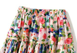 Colourful boho A-line long skirt