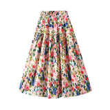 Colourful boho A-line long skirt