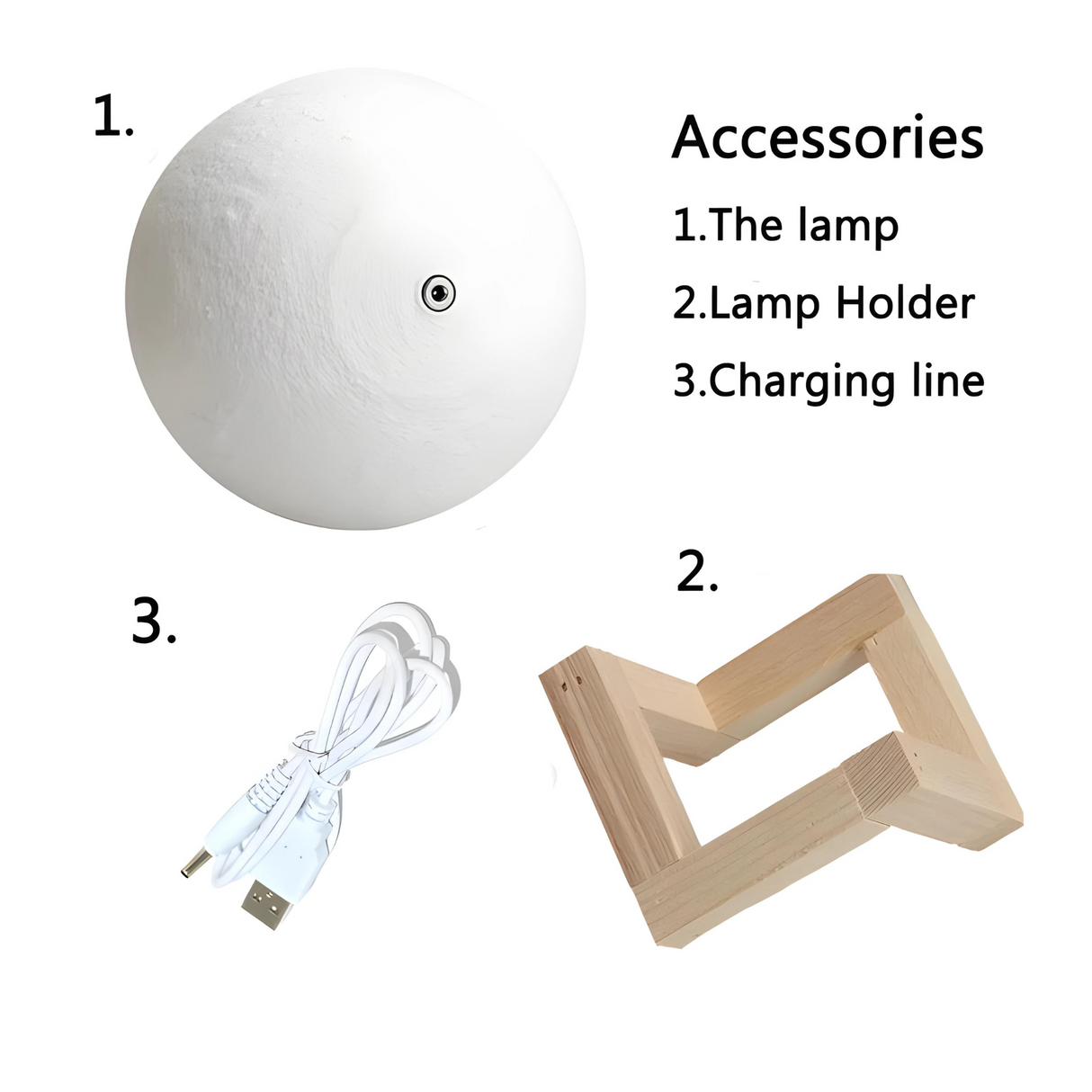 Rechargeable 3D Print Moon Lamp LED Night Light