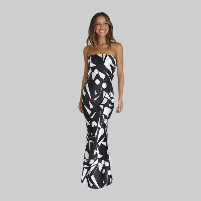 Andrea - Strapless maxi dress with side slit