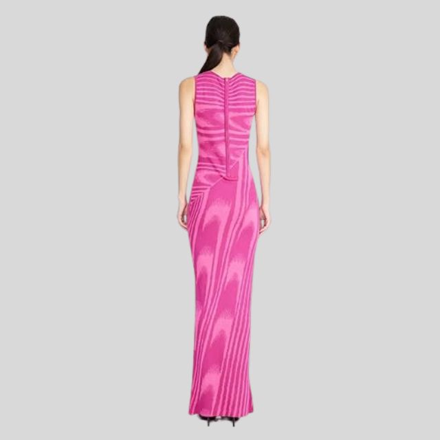 Chloe - Slim-fit velvet maxi dress with asymmetric neckline