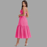 Clara - Midi dress with floral print and square neckline