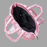 Aurora - Metallic puffer carrier bag with ruffled design