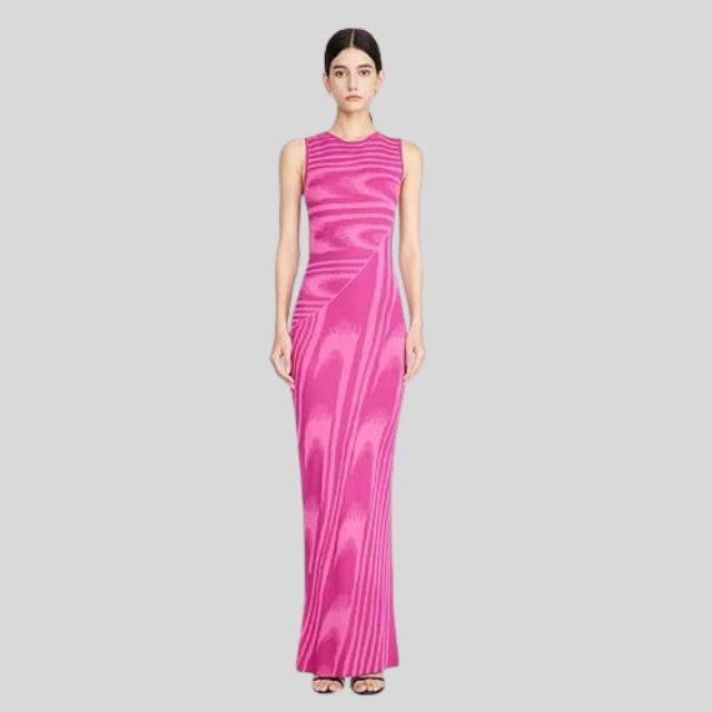 Chloe - Slim-fit velvet maxi dress with asymmetric neckline