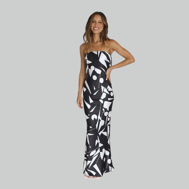 Andrea - Strapless maxi dress with side slit