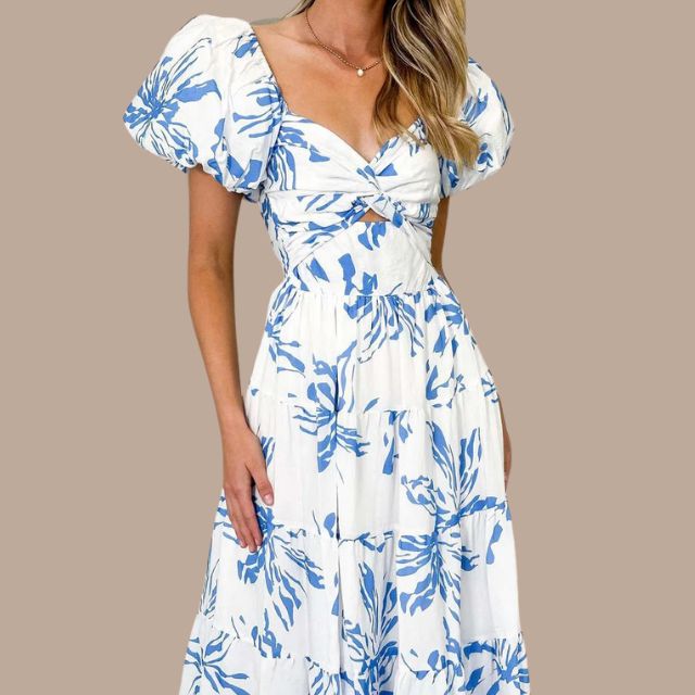 Bella - Boho maxi dress with off the shoulder straps