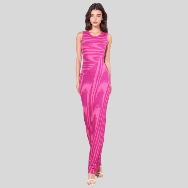 Chloe - Slim-fit velvet maxi dress with asymmetric neckline