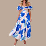Bella - Boho maxi dress with off the shoulder straps