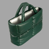 Aurora - Metallic puffer carrier bag with ruffled design