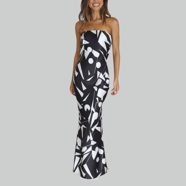 Andrea - Strapless maxi dress with side slit