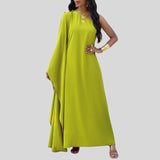 Lorelei - Single-coloured maxi dress with flowing sleeves