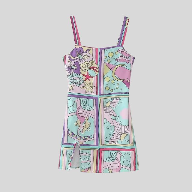 Luna - Mini dress with whimsical print