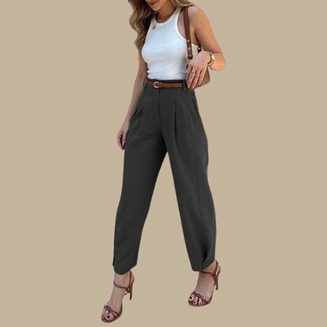 Rica - High-waisted cargo trousers with zip fastening