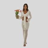 Lily - Crocheted outfit set with tie front