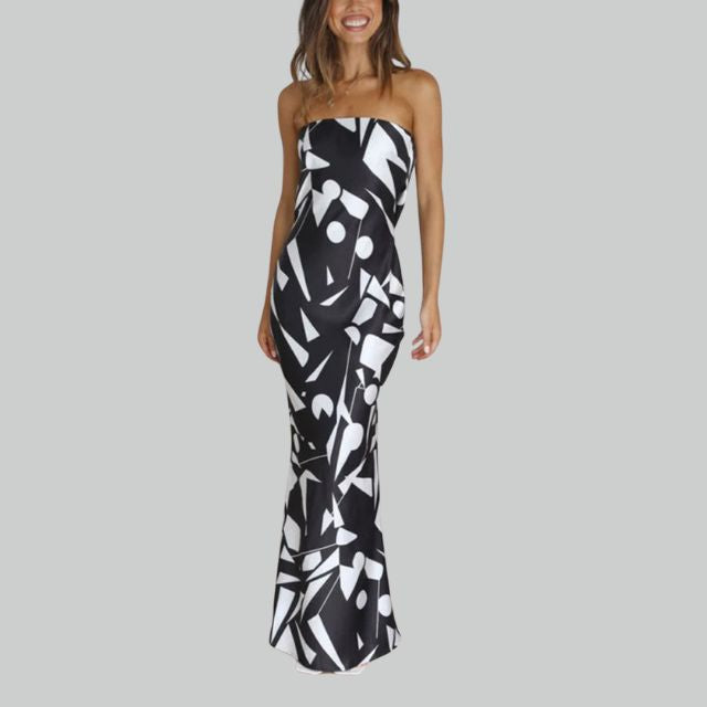 Andrea - Strapless maxi dress with side slit