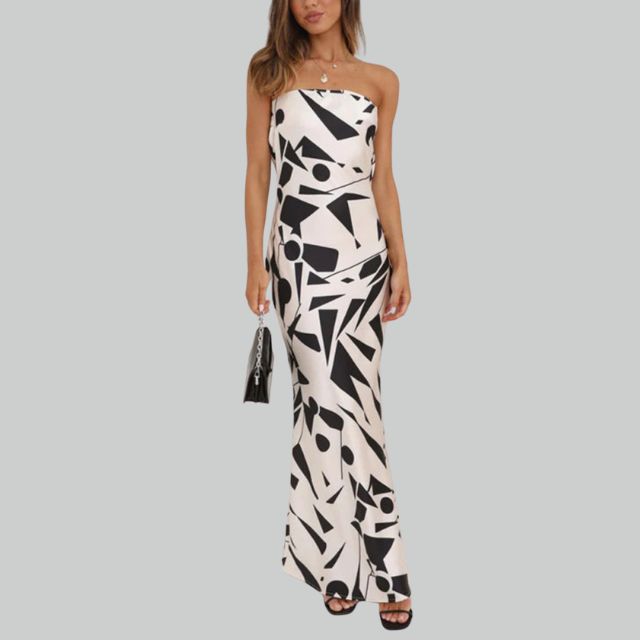 Andrea - Strapless maxi dress with side slit