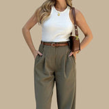 Rica - High-waisted cargo trousers with zip fastening