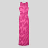Chloe - Slim-fit velvet maxi dress with asymmetric neckline