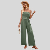 Olivia - Off-the-shoulder jumpsuit with waist tie