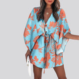 Giselle Boho Shirt Dress With V-Neck and Floral Print