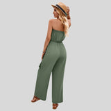 Olivia - Off-the-shoulder jumpsuit with waist tie