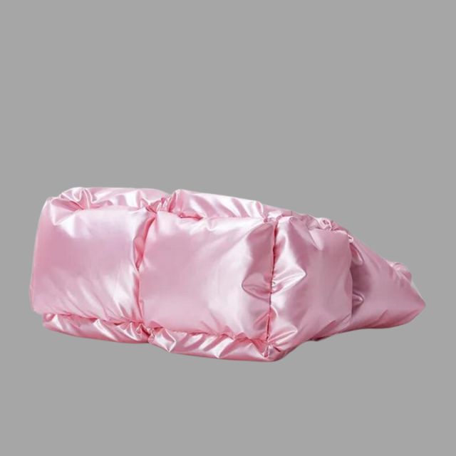 Aurora - Metallic puffer carrier bag with ruffled design