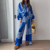 Amara - Striking striped shirt and wide-leg trousers