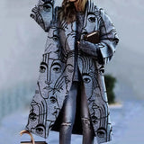 Alessandra - Trench coat with abstract print and wide lapel