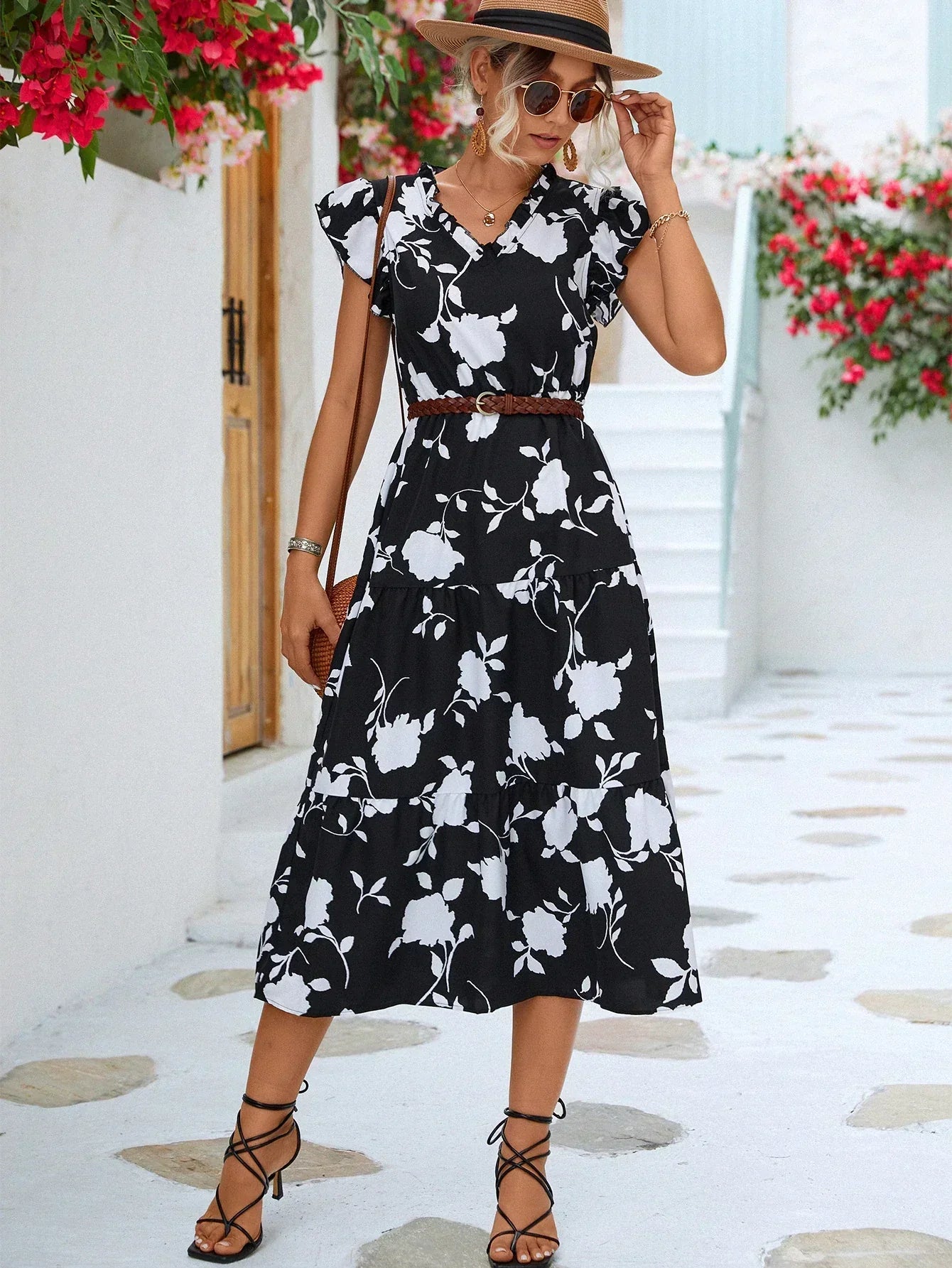 Lucinda | Elegant Summer Dress with Floral Print