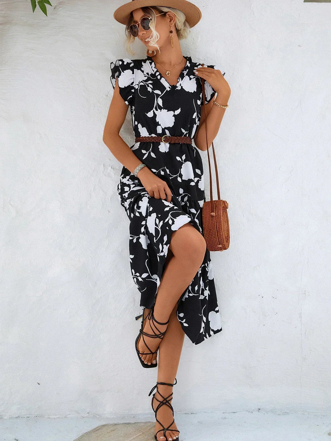 Lucinda | Elegant Summer Dress with Floral Print