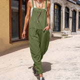 Loose Button Pocket Jumpsuit