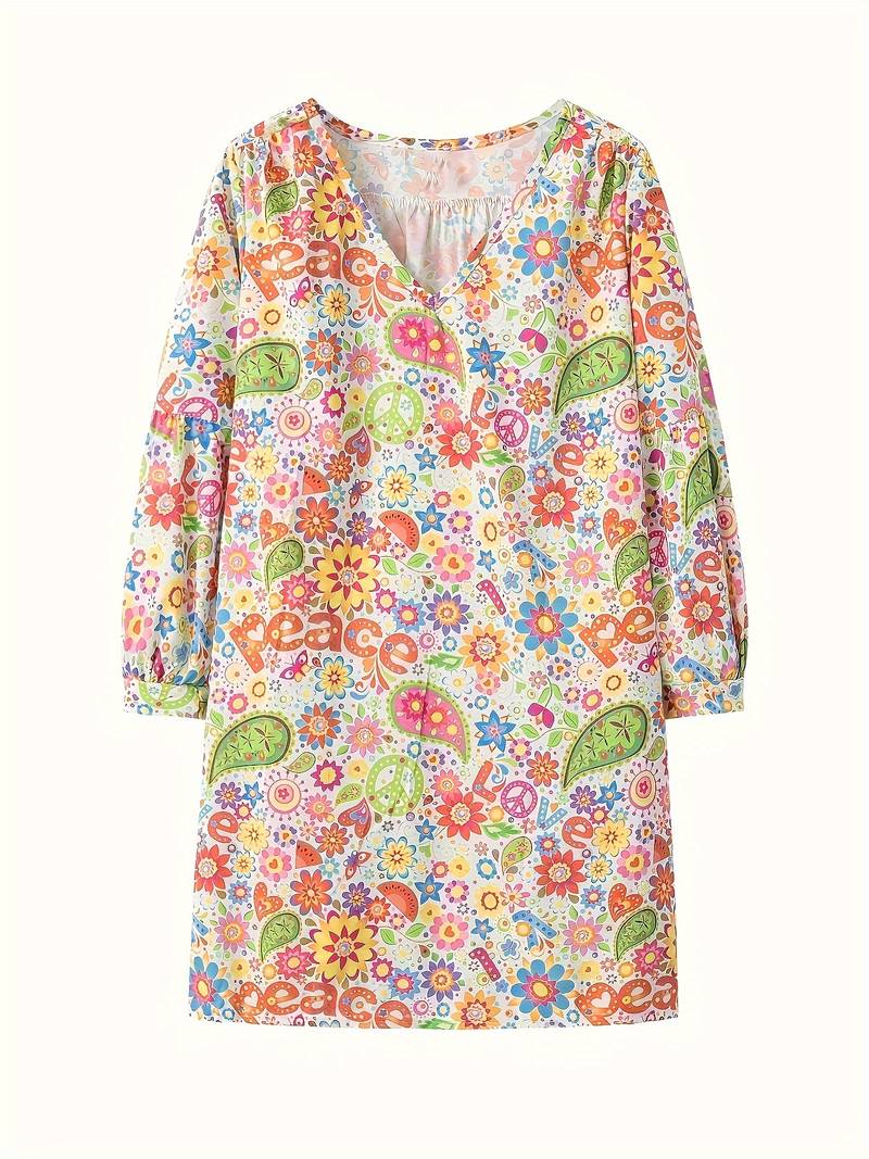 Gaila - Floral dress with V-neckline