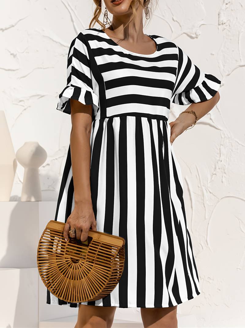 Feline - Striped short dress