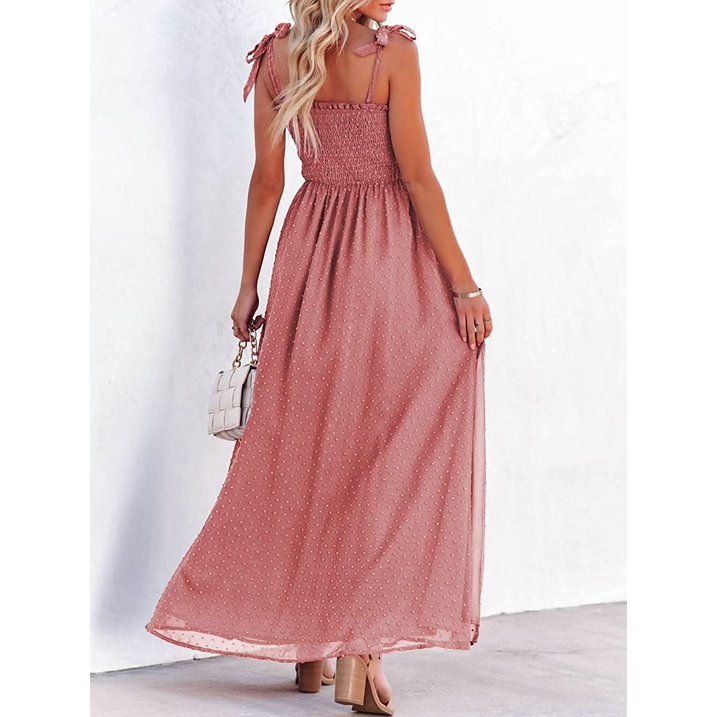 Lara - Airy maxi dress with a delicate polka dot pattern